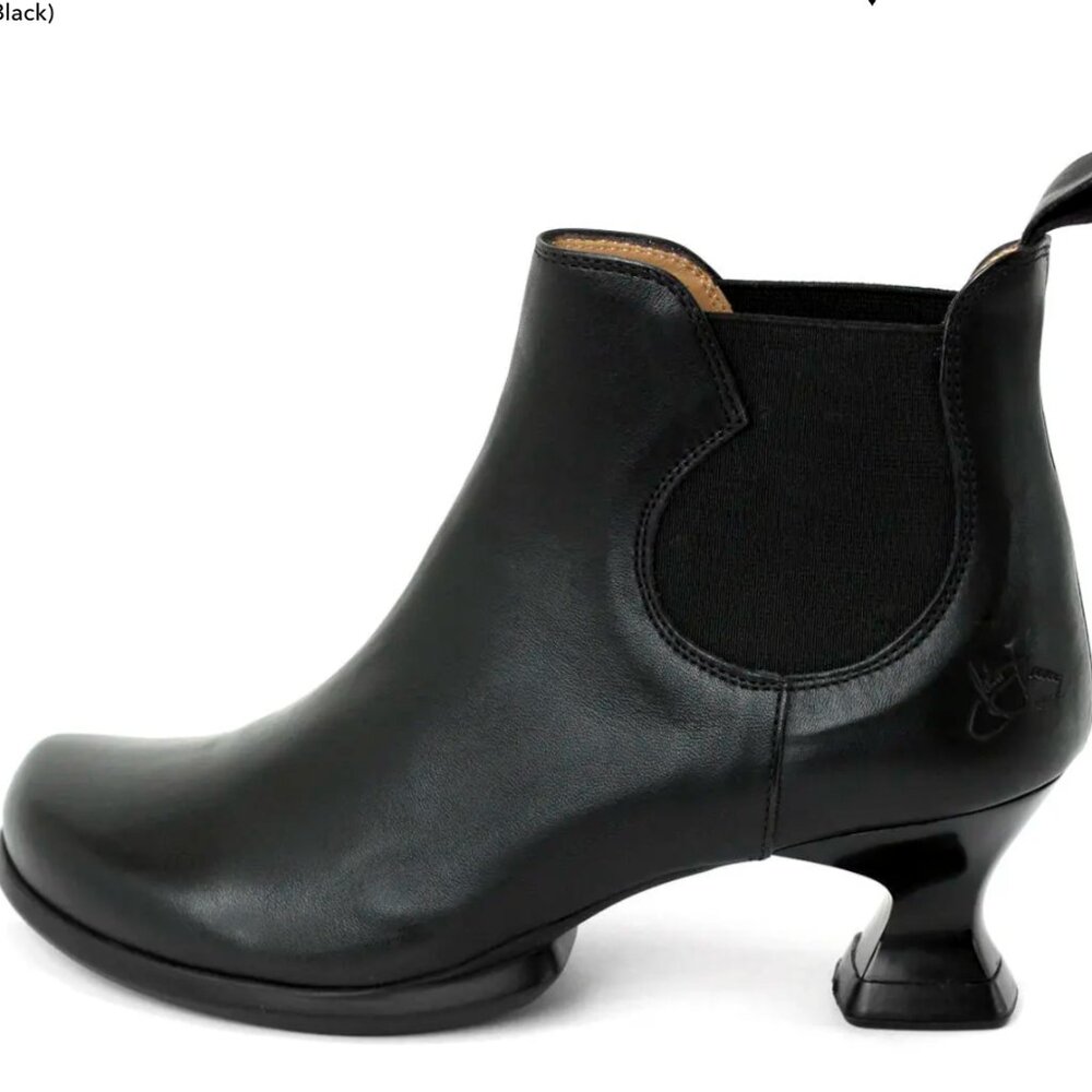 Fluevog Danke Black Low Heel Chelsea Boot